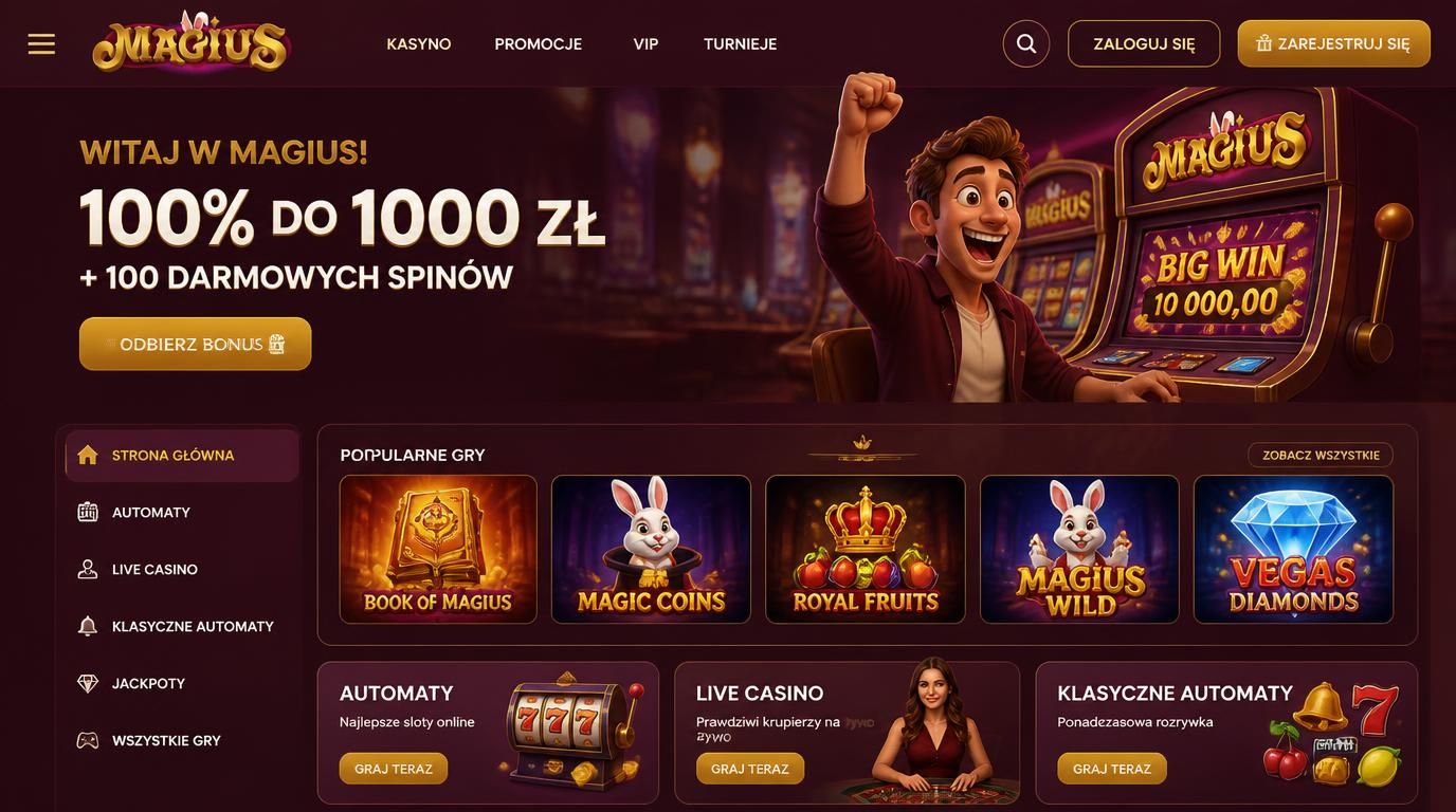 Gracz patrzy na ekran startowy kasyna z promocją „100% do 1000 zł + 100 darmowych spinów”.